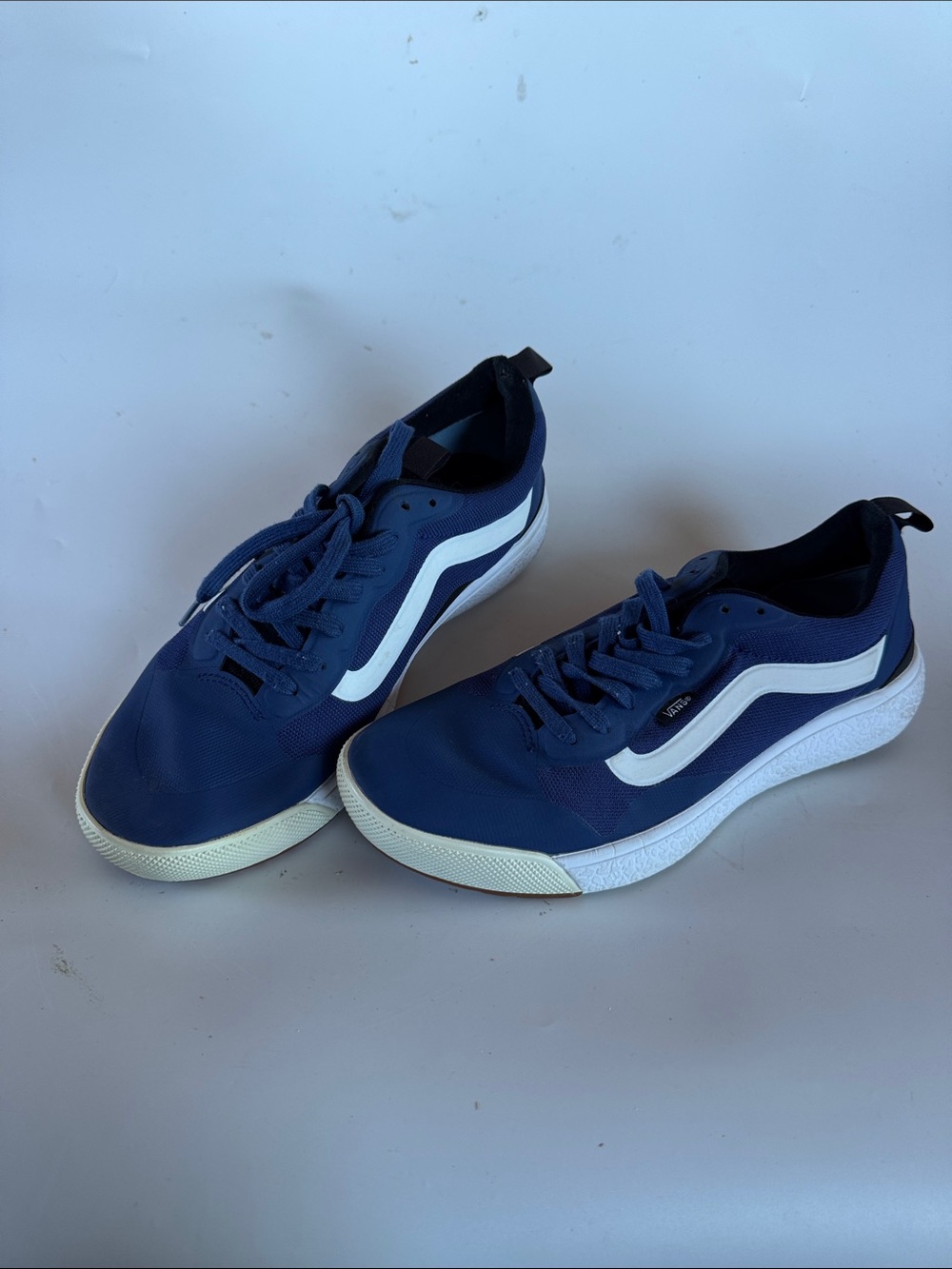 Vans Navy Blue and White Low-Top Sneakers